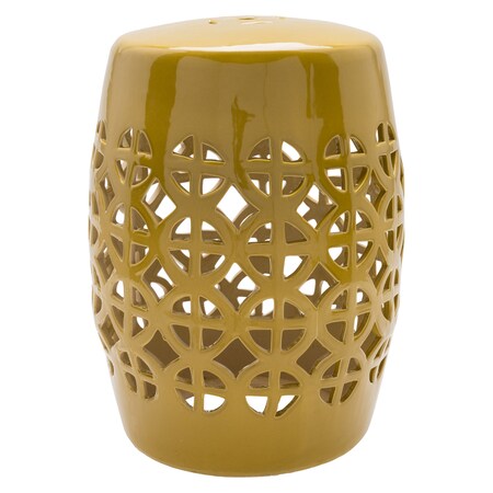 Surya RWY007-131318 Ridgeway Yellow Stool Home Decor, Cylinder, Hand Crafted